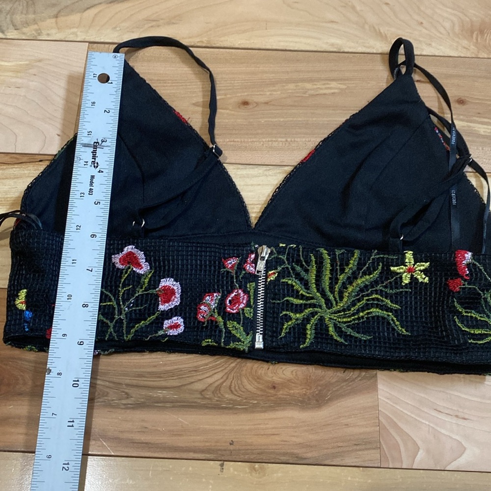 Floral Embroidered Black Bralette - Picture 8 of 12